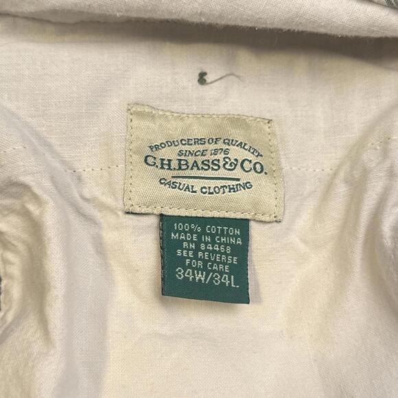 Vintage 90s G.H. BASS Olive Green Pleated Chinos - 34x34 - Picture 5 of 5